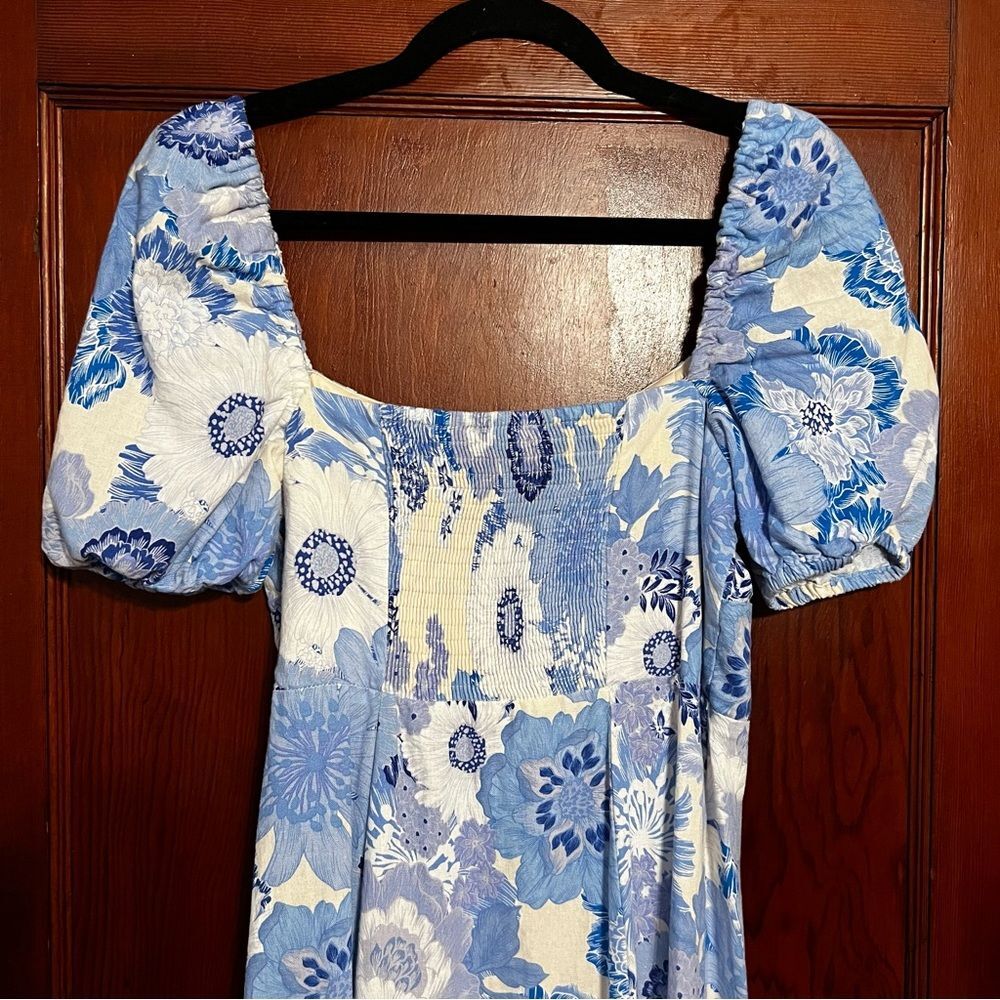 London Times Blue and White Floral Maxi Dress - Size 4 - Picture 5 of 8
